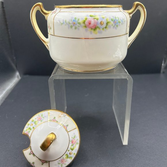 Vintage Nippon Hand Painted Sugar Bowl - Picture 1 of 3
